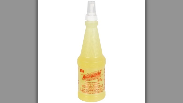 A bottle of LA's Totally Awesome all-purpose cleaner is displayed against a white background