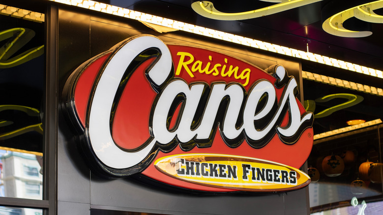 A big Raising Cane's sign