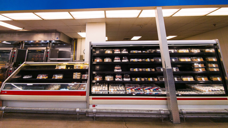 Cakes and cupcakes on display at a Sam's Club