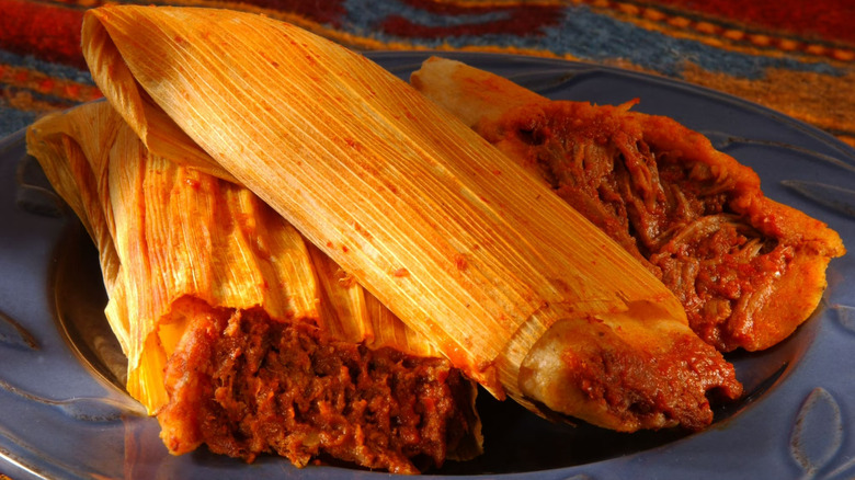 Bueno Hand-Made Pork Tamales on a plate