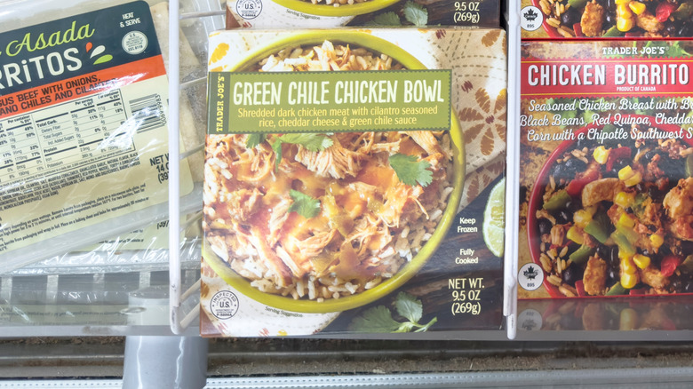 Package of Trader Joe's Green Chile Chicken Bowl