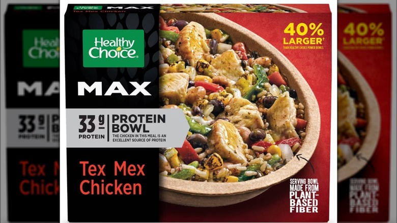 A box of Healthy Choice Tex Mex Chicken bowl