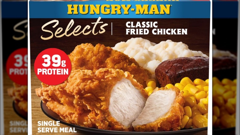 Box of Hungry Man classic fried chicken dinner