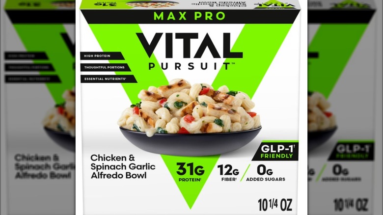Box of Vital Pursuit chicken, spinach, garlic alfredo