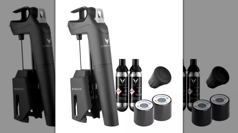 A Coravin wine preservation system and tools