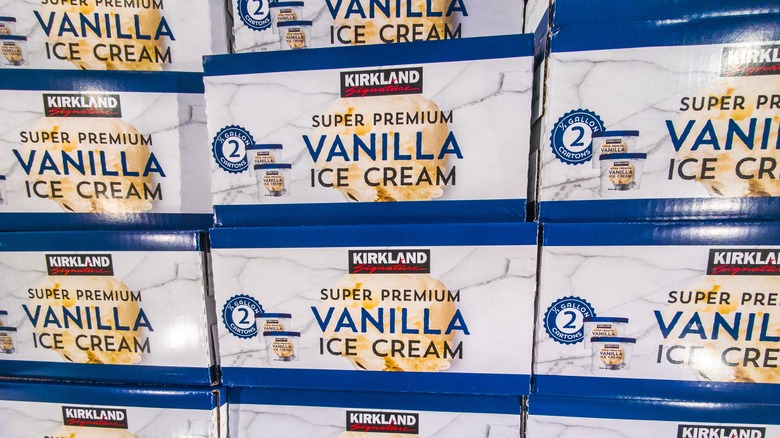 Cases of Kirkland Signature Super Premium Vanilla Ice Cream