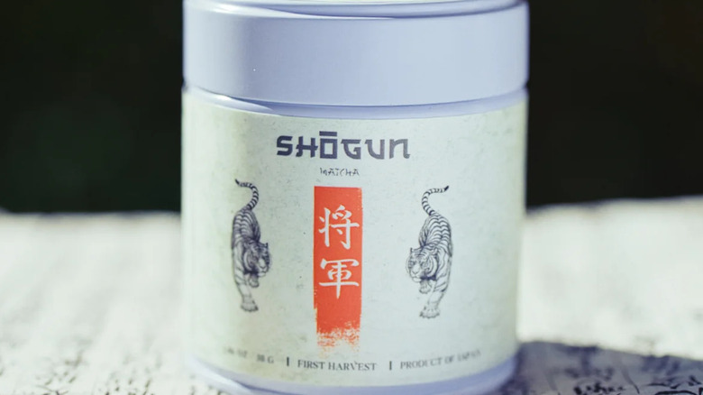 a container of Shogun matcha