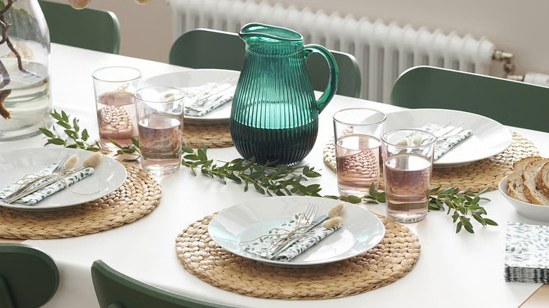 IKEA 365+ glasses on a set table