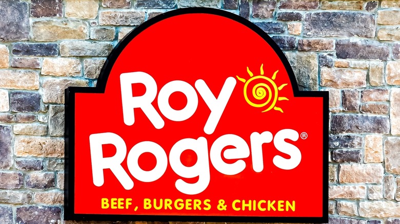 Roy Rogers sign on stonework