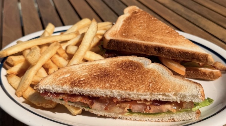 IHOP BLT on a plate with fries