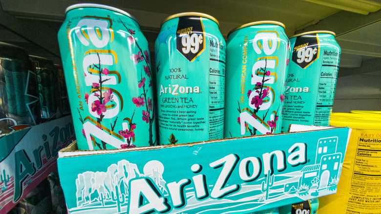 Cans of Arizona Iced Tea