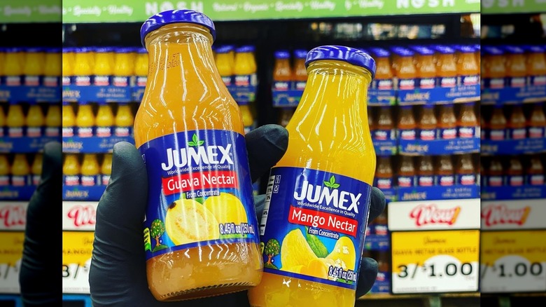 Bottles of Jumex Mango and Guava Nectar