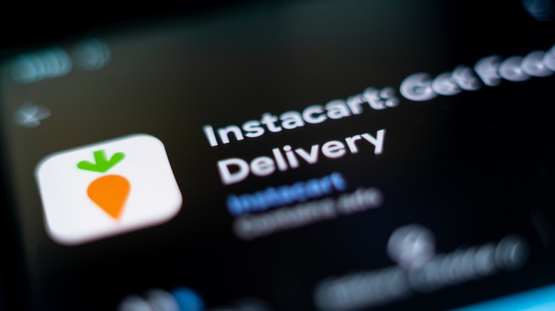 Close-up view of Instacart app