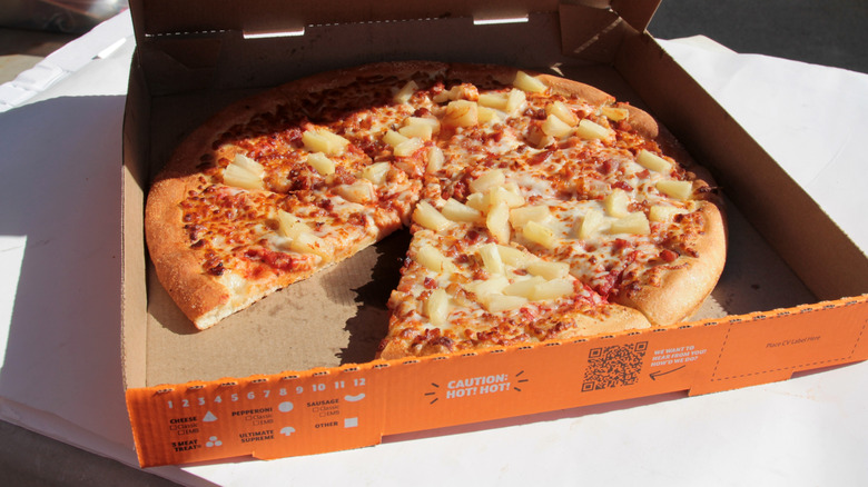 Pineapple pizza from Little Caesars.