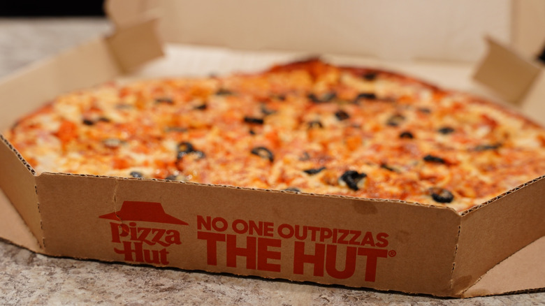 Pizza in a Pizza Hut box.