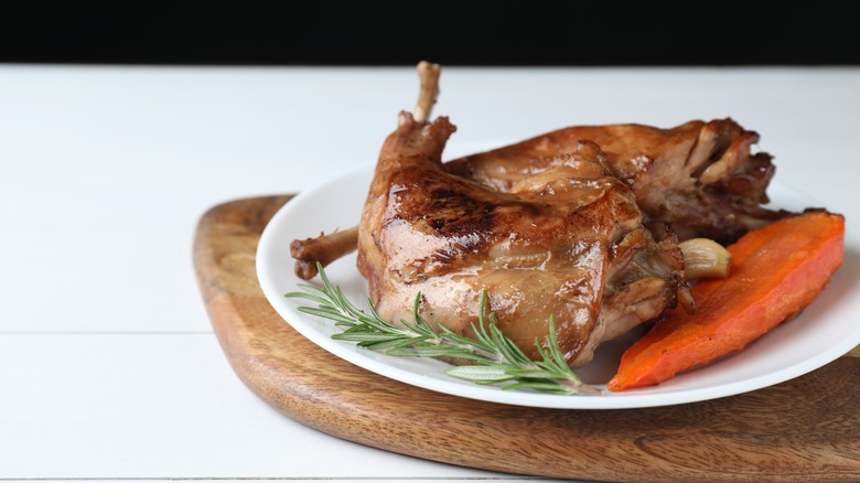 Cooked rabbit meat