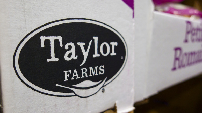 A Taylor Farms food crate.