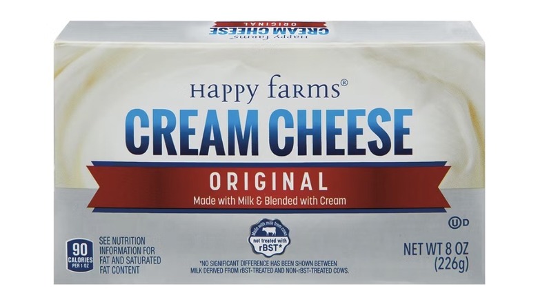 Package of Happy Farms cream cheese