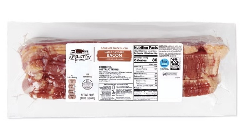 Package of Appleton farms maple flavored bacon