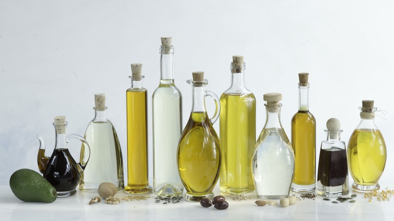 Bottles with different oils