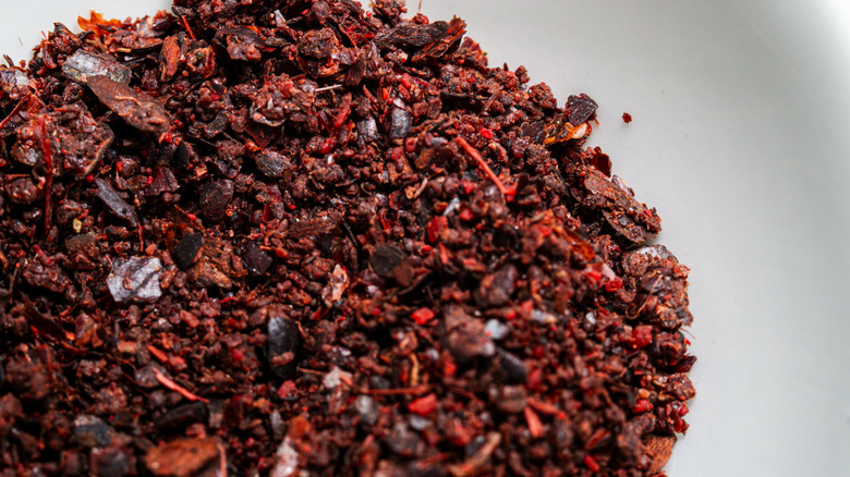 An up close shot of ground sumac
