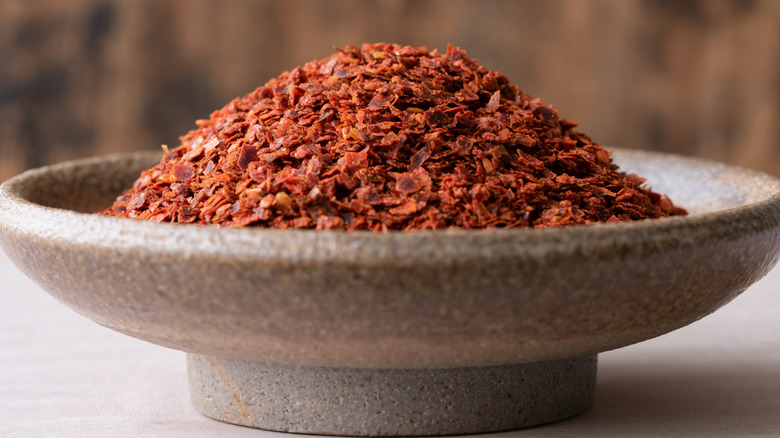 Aleppo pepper in a bowl