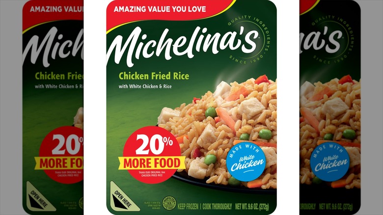 A Michelina's Chicken Fried Rice Meal.