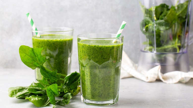 Two green smoothies