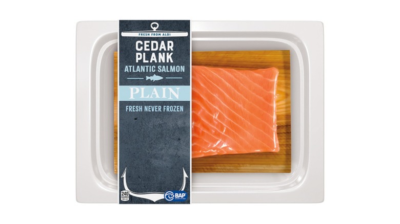 Plain Cedar Plank Atlantic Salmon from Aldi.