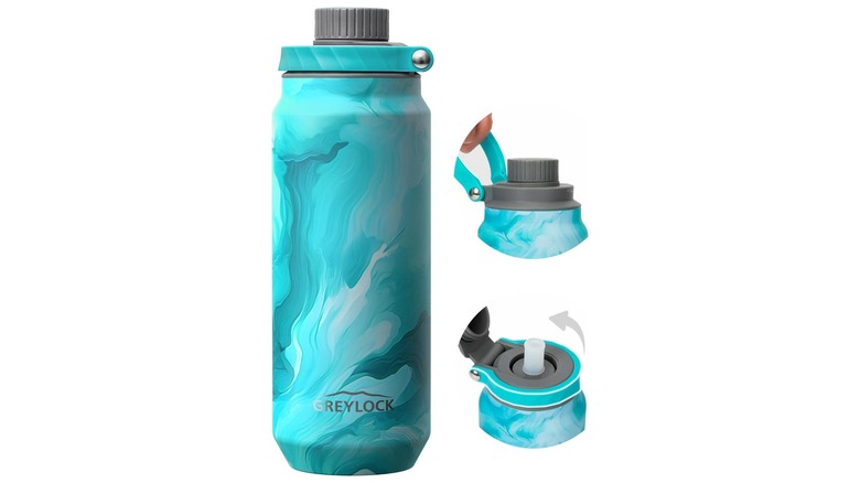Greylock's 20-ounce Insulated Water Bottle with Straw Lid.