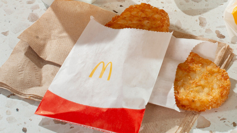 McDonald's hash browns in wrappers