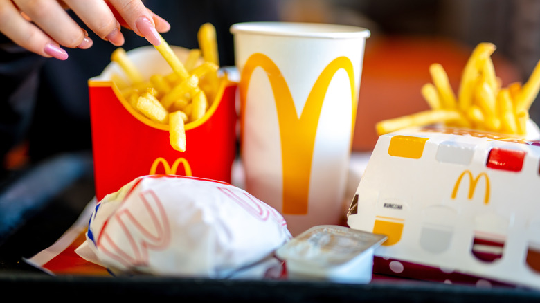 McDonald's food on a tray