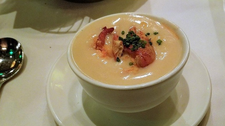 A cup of lobster bisque at The Capital Grille