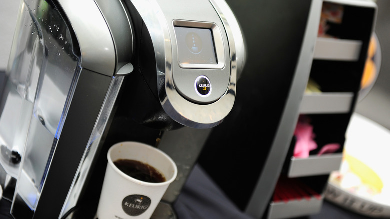 exterior of silver Keurig machine