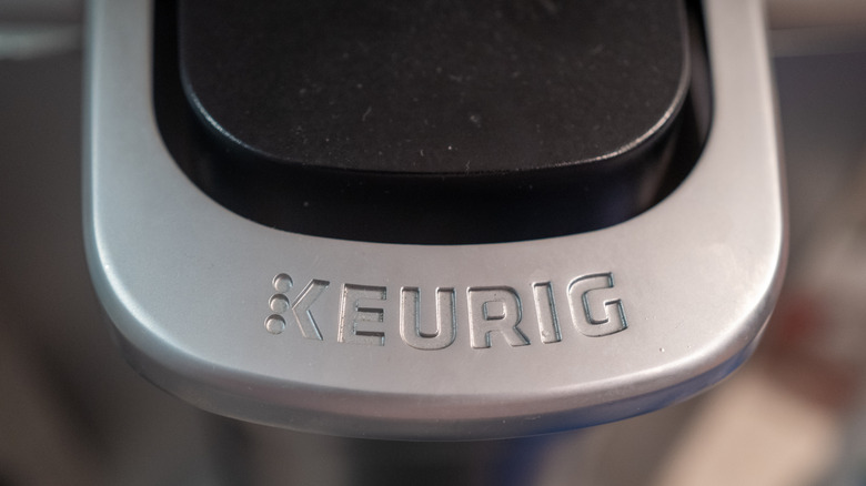 Closeup of Keurig with logo