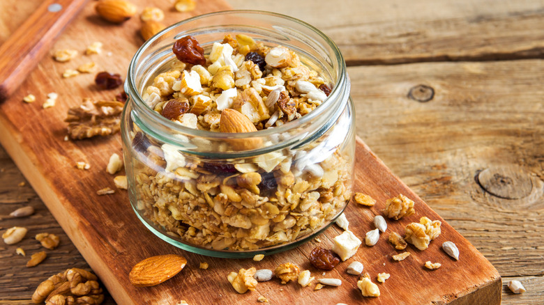 Homemade granola with nuts