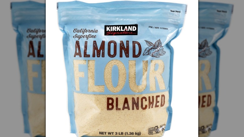 A bag of Kirkland Signature Almond Flour.