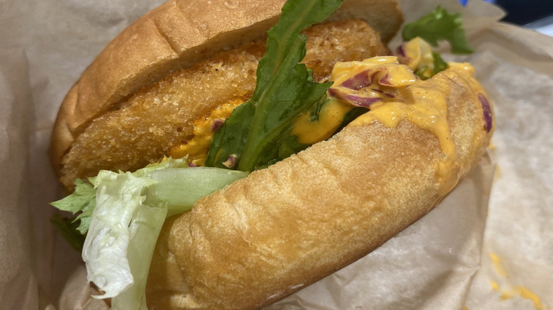 Shrimp katsu burger from Costco Japan