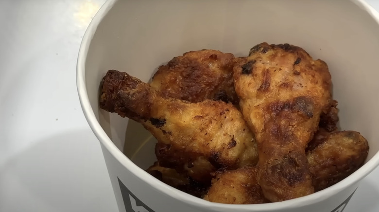 A bucket of crispy fried chicken from Costco in Taiwan