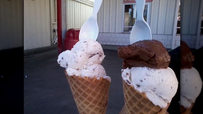 Two cones of gelato from Costco
