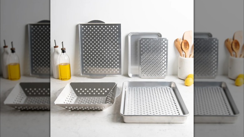 Nordic Ware 6-Piece Crisping & Grilling Set on a counter