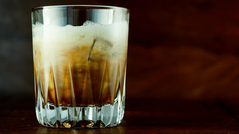 white russian in glass