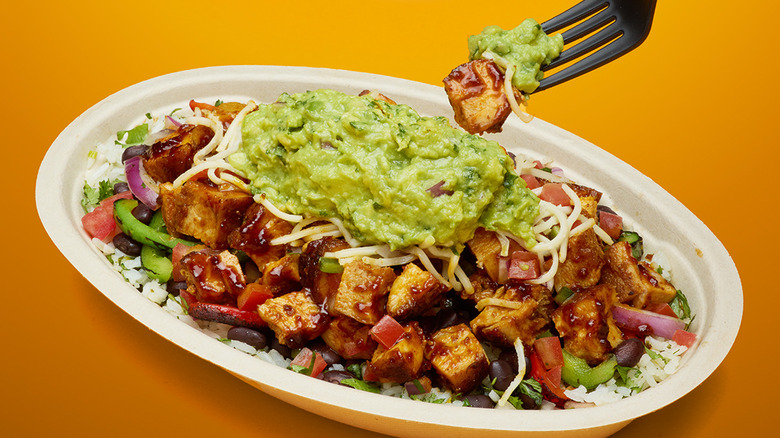 a Chipotle bowl with guac