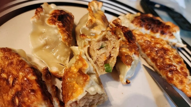 A plate of Mandu Bulgogi Chicken Dumplings by Bibigo