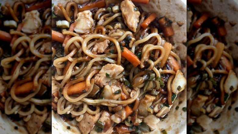 A plate of Chicken Lo Mein by P.F. Chang's