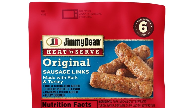 A package of Jimmy Dean Heat 'n Serve Original Sausage Links.