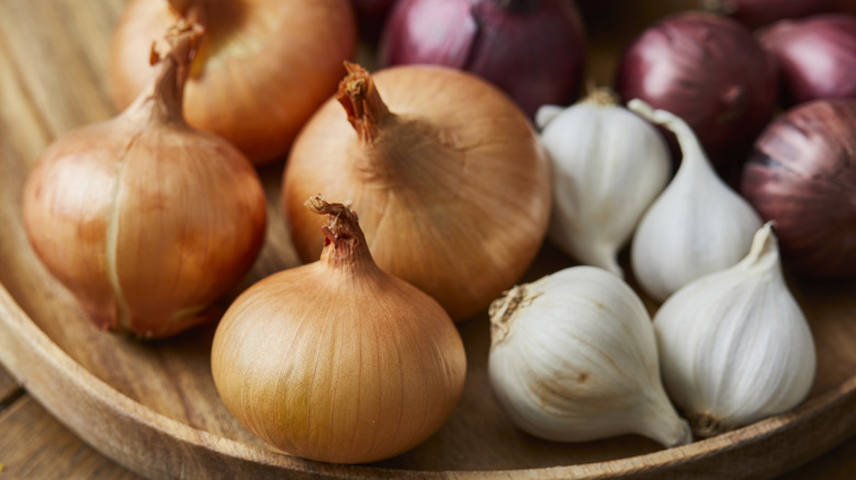 onions and garlic