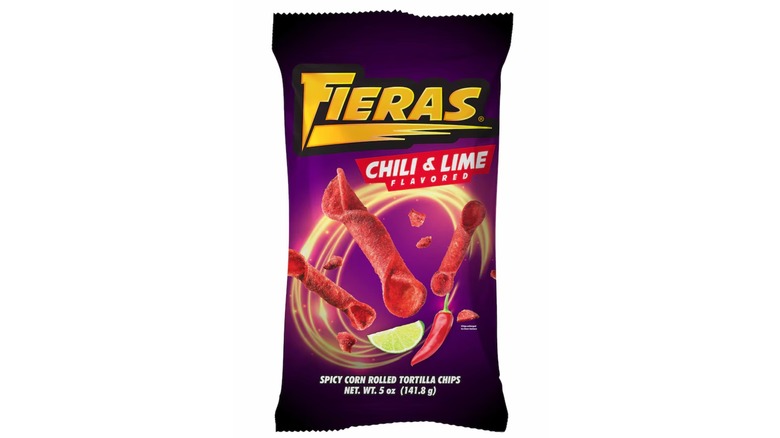 A bag of Fieras Chili & Lime Chips.