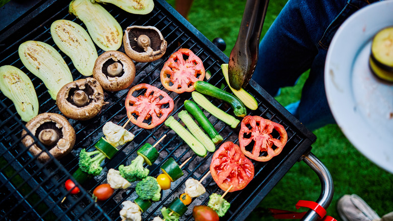 Veggies on a grill
