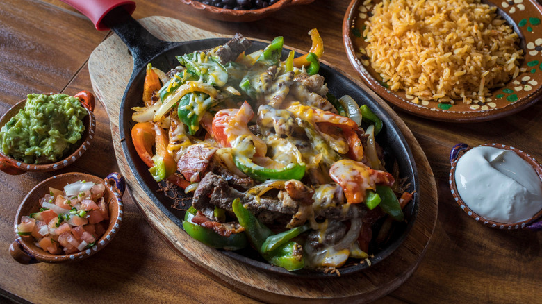 Fajita makings on table
